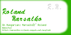 roland marsalko business card